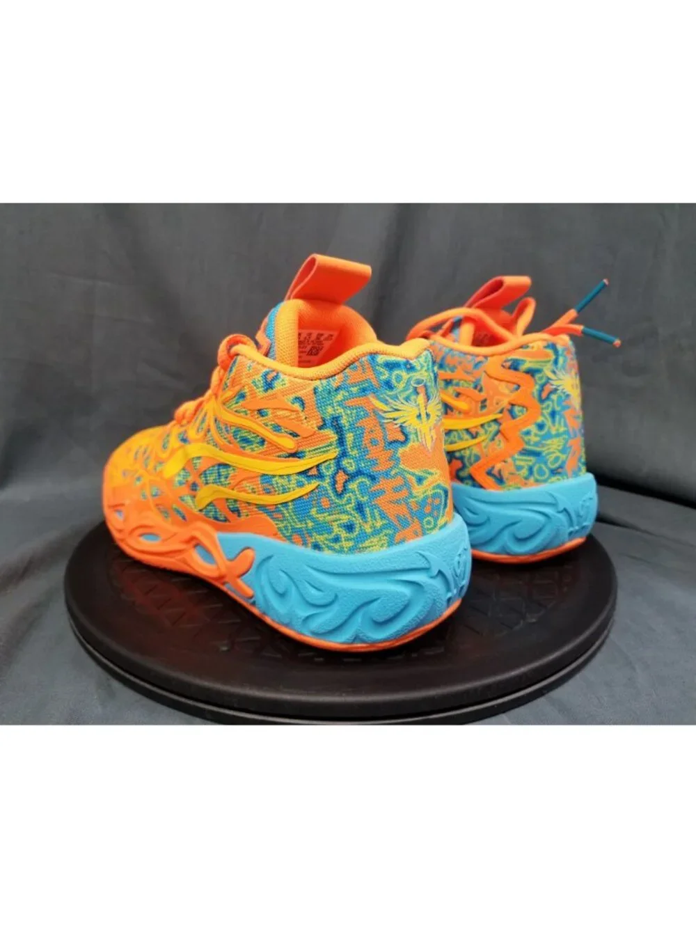 Puma LaMelo Ball MB.04 Graffiti JR Bright Aqua-Heat Fire Boys Size 4 NEW NO BOX!